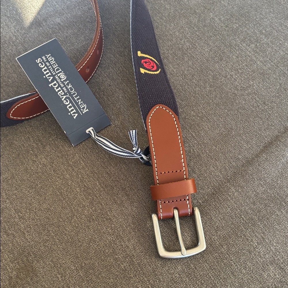 Vineyard vines Kentucky derby navy rose belt men’s 36 - Picture 6 of 7